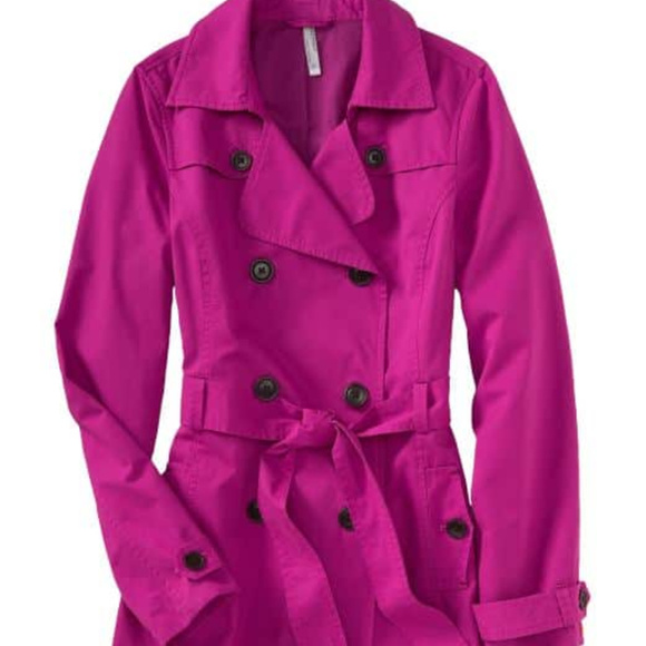 Old Navy Jackets & Blazers - Old Navy Berry Belted Twill Trench Coat S